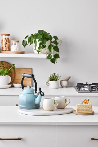 Le Creuset Enamel on Steel Demi Tea Kettle 1.25 Qt Sea Salt - Fast Heating