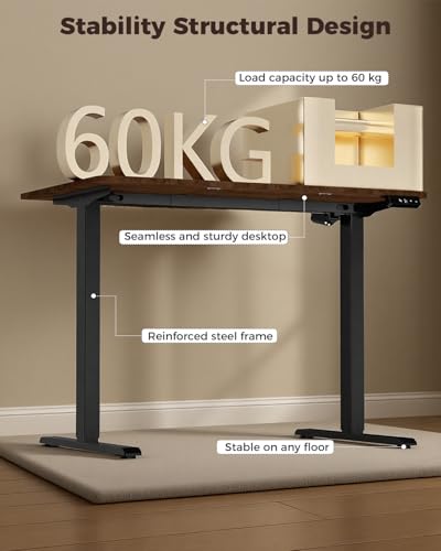 Adjustable Standing Computer Desk 48x24 Inches with Memory Presets - Electric Sit-Stand Workstation