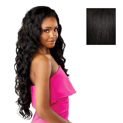 Sensationnel Instant Weave Half Wig 24 Inch - 1B OFFBLACK, Synthetic High Heat Fiber