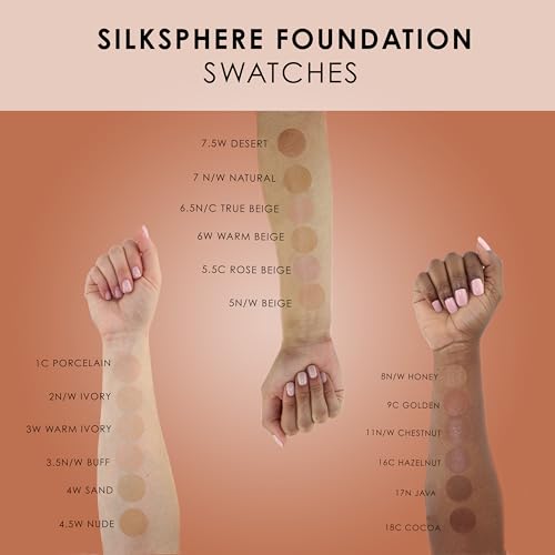 TEMPTU SilkSphere Airbrush Foundation: Long-Lasting Liquid Makeup, Medium to Full Coverage, 4-In-1 Formula Foundation, Primer, Concealer & Correcto, Luminous, Dewy Finish, Available in 18 Shades