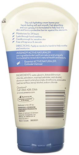 Aveeno Active Naturals Intense Relief Hand Cream 3.5 oz Pack of 6 - Fragrance-Free, Hydrating