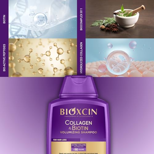 Bioxcin Collagen & Biotin Volumizing Shampoo for Hair Loss - 3 Pack, 300ML
