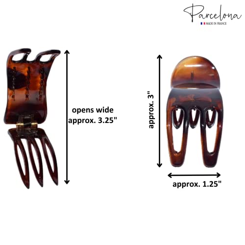 French Bear Paw Tortoise Shell Hair Claw - Medium 3 Inch No-Slip Grip