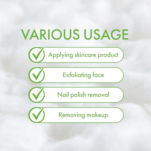 Intrinsics Large 4x4 Cotton Squares 2 Pack (400 Count) | 4-Ply Cotton Pads for Face & Makeup Removal | Lint-Free Facial Cleansing Pads & Face Pads for Toner | Hypoallergenic and 100% Pure Cotton