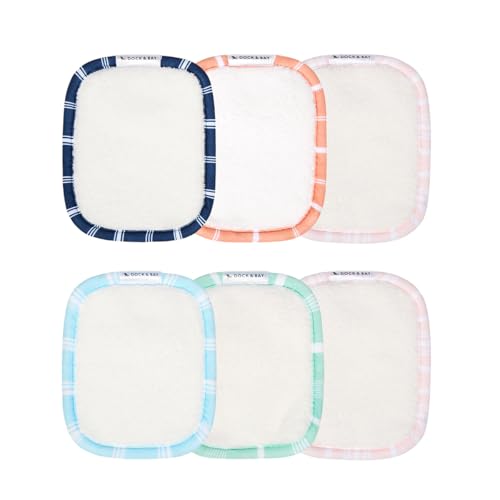 Dock & Bay Reusable Makeup Pads - Face & Skin Cleaner - Ultra Soft, Washable - 6 Pack with Included Wash Bag - (12x10cm) - Assorted Colors
