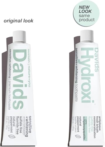 Sensitive Peppermint Toothpaste 5.25oz Pack of 3 - Nano Hydroxyapatite, Fluoride-Free