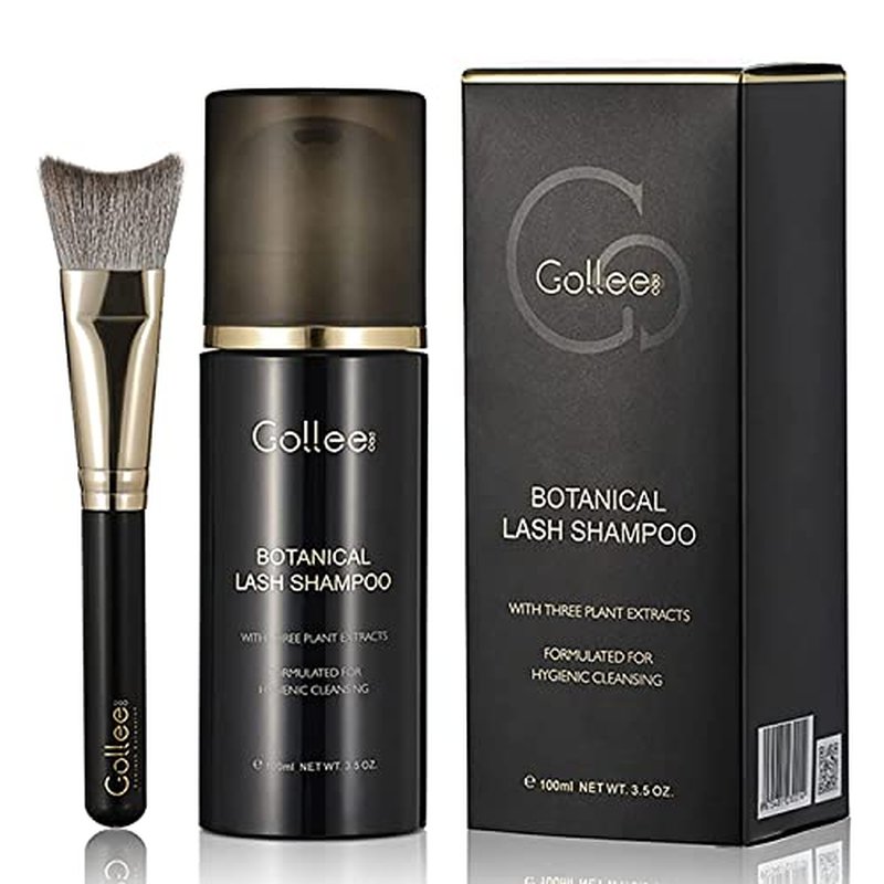 Lash Shampoo -100 ML Eyelash Shampoo Eyelash Extension Cleanser for Lash Extensions with Brush Eyelash Wash for Extensions & Natural Lashes/Paraben & Sulfate Free Safe Makeup Remover