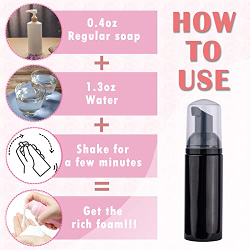 60PCS Lash Shampoo Bottles and Brushes Set for Lash Care - Black Variation