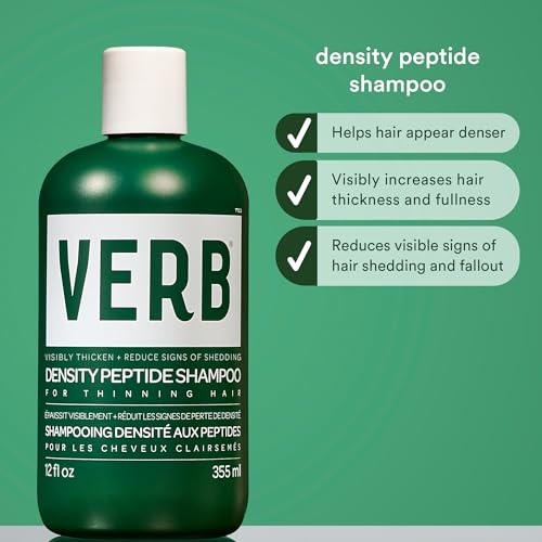 VERB Density Peptide Shampoo 12 Fl Oz Pack of 2 - Thicken & Reduce Shedding