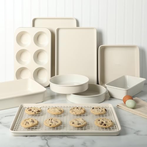 Linen White 10-Piece Nonstick Baking Pan Set - Martha Stewart Gallen