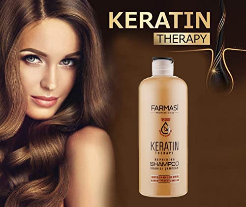 Keratin Repair Shampoo for Dry Damaged Hair - 12.2 fl oz