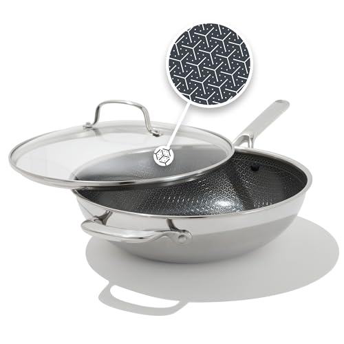 12-Inch Nonstick Wok with Lid - PFAS-Free Ceramic Stir-Fry Pan for All Cooktops