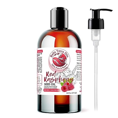 Bella Terra Oils - Red Raspberry Seed Oil 16oz - Celebrate Nature's Best, Packed with Omega-3 & Vitamin E, Distilled for Superior Skin Benefits