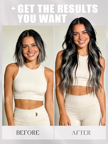 Grey Tape-In Hair Extensions - Human Hair, 16 Inch, 50g, 20 Pieces - Model of THIS listing