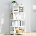 White 5-Tier Ladder Shelf Bookcase - Modular Standing Storage