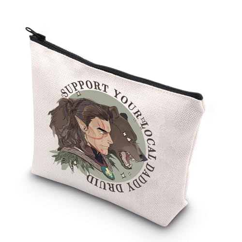 WCGXKO Video Game Lover Gift BG3 Merch Game Zipper Pouch Makeup Ba For BG3 Gamer (DADDY DRUID)