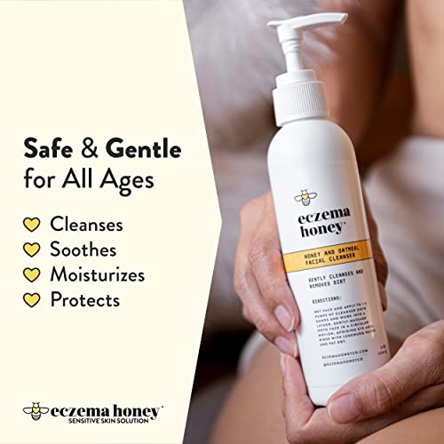 Eczema Honey Oatmeal Facial Cleanser - Gentle Face Wash for Dry & Sensitive Skin - 6 Oz Pack of 2