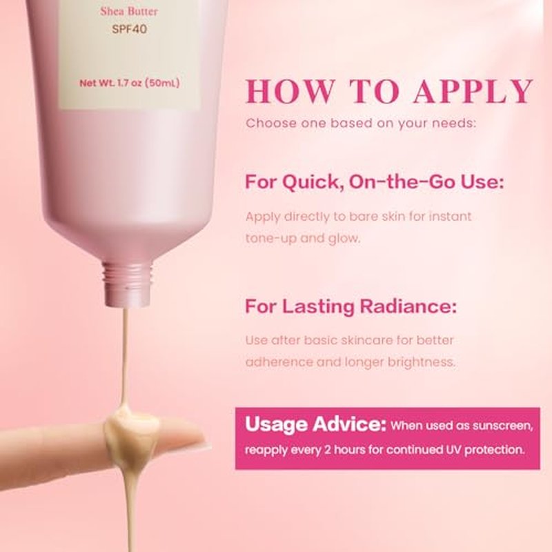 Beaming Tinted Moisturizer with SPF 40, Daily Facial Sunscreen with Glow Effect, UVA/UVB Protection, Vitamin E & Shea Butter Infused, For All Skin Types & Tones | 1.7 fl oz