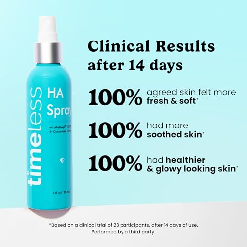 Timeless Skin Care HA Matrixyl 3000 with Cucumber Spray - Skin Mist with Hyaluronic Acid - Fragrance-Free Hydrating Face Spray - Soothing Matrixyl Skin Care Mist - 4 oz