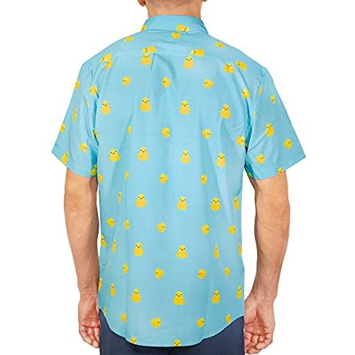 Men¡¯s Short Sleeve Button Down Novelty Print Shirts ? Casual Collared Summer Vacation Shirts for Men ? Big & Tall Sizes S?4XL