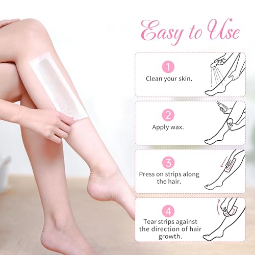 Beauty7 Non Woven Stripes 200 Wax Strips for Warm Wax Sugar Paste 2.7''x8'' Disposable Depilatory Paper Tear-resistant Hair Removal Tool Depilation for Leg Chest Back Under Arm for Women and Men