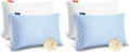 Queen Size Shredded Memory Foam Pillow Set of 4 - Adjustable Support & Cooling Cover