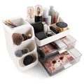 Homeanda Makeup Organizer with Drawers ? Large Cosmetic Storage Box for Vanity, Bathroom, or Bedroom, Perfect for Skincare, Brushes, Lipstick, Eyeshadow,and Beauty Essentials (White)