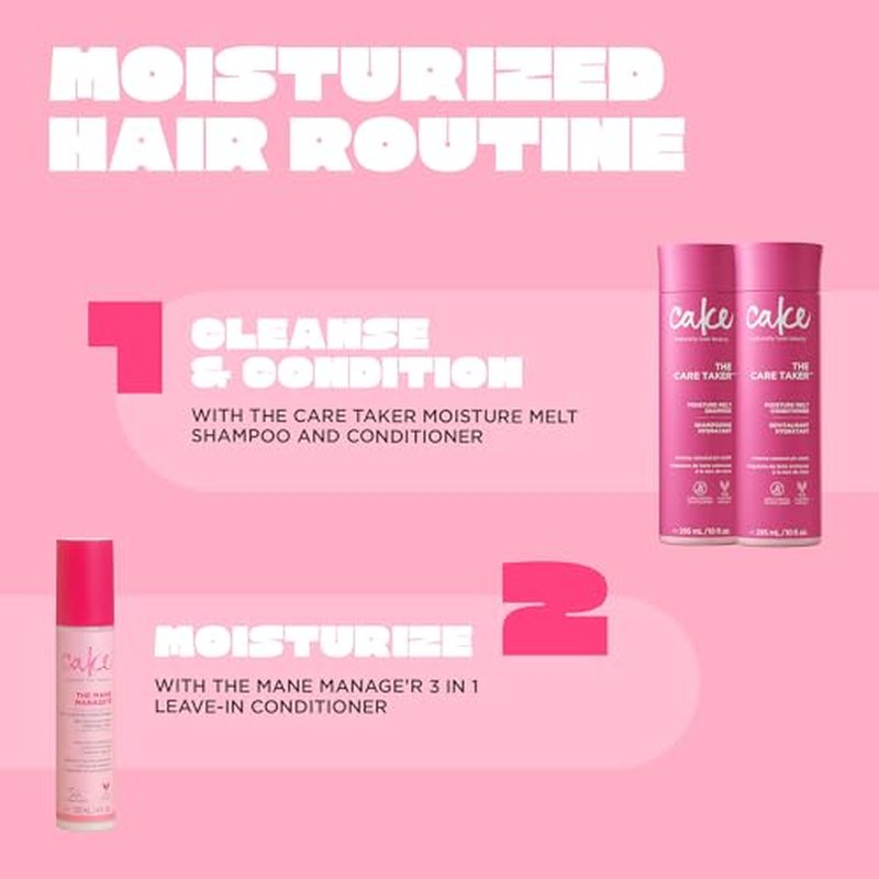 Cake Beauty 3-in-1 Leave in Conditioner, The Care Taker ? Moisturizing & Softening ? With Coconut Oil, Biotin, Soy & Rice Proteins ? For Dry/Normal Hair Types ? 4 Fl Oz / 120 mL (Packaging May Vary)