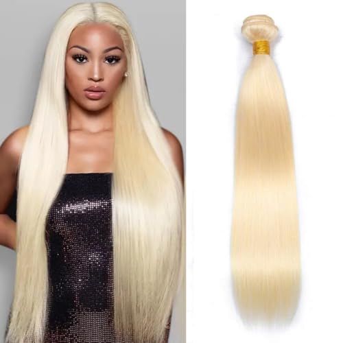 ST-18 Blonde Human Hair Bundles 18 Inch Straight 613 Virgin Brazilian Extensions - 1 Bundle