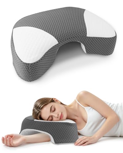 Side Sleeper Pillow with Arm Hole for Shoulder Pain & Numbness - Ergonomic Memory Foam