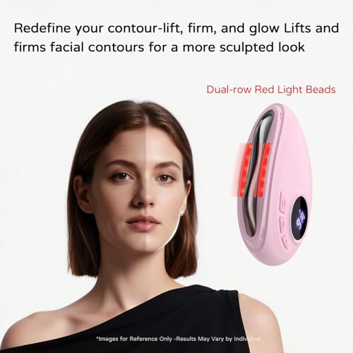SHMHE Red LED Gua Sha Massager for Face & Neck - Skin Firming & Contouring