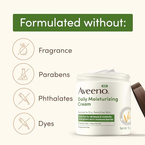 Aveeno Daily Moisturizing Cream with Prebiotic Oat & Shea Butter - 20 oz Pack of 2