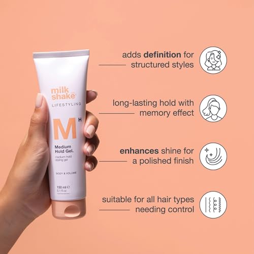 Medium Hold Hair Gel for Styling, Adds Shine & Definition - 5.1 Fl Oz