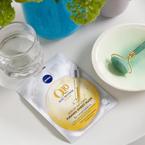 NIVEA Q10 Power 10-Minute Face Sheet Masks 5-Pack - Anti-Aging & Hydrating