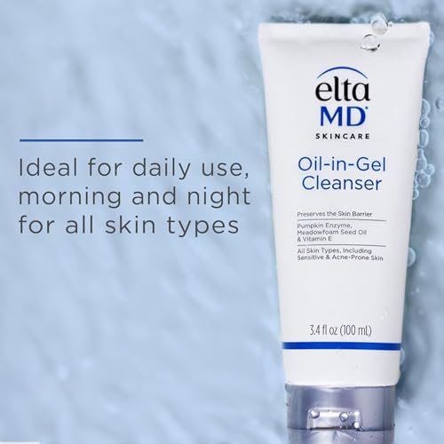 Oil-In-Gel Face Cleanser for Sensitive Skin - Makeup & Sunscreen Remover, 3.4 oz