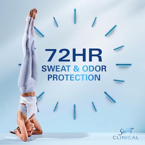 Secret Clinical Strength Antiperspirant Deodorant Bundle for Women, Stick & Spray, 72H Odor & Sweat Protection, Clear Gel & Dry Spray, 2.6 oz & 3.8 oz, Pack of 2
