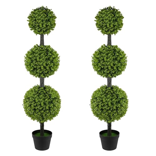 Artificial Topiary Balls Set of 2 Outdoor Garden Decorations - 46.6 Inches