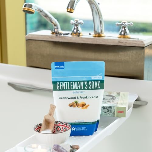 Gentleman's Bath Salt 32 oz Epsom Salt Soak with Essential Oils - Manly Scent