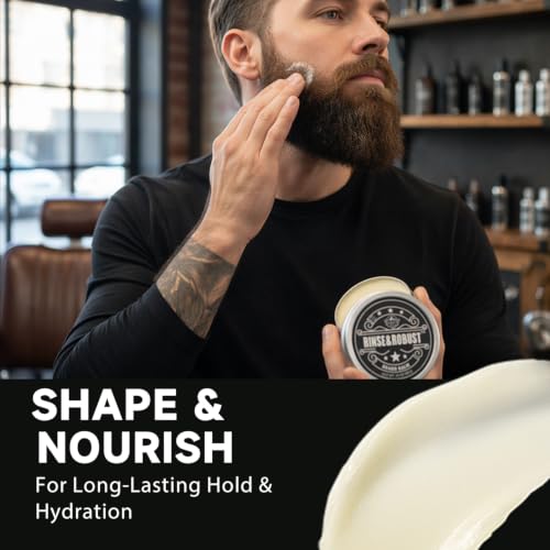 Sandalwood Beard Grooming Kit for Men - Travel Set with Oil & Balm, Toiletry Bag, Holiday Gift