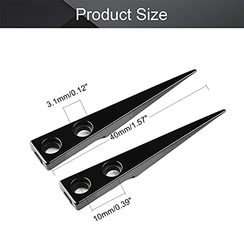 Utoolmart Straight Pointed Ceramic Tips Replaceable Heat Resistance Non-Conductive Heads for Ceramic Tweezers Black 4 Pairs