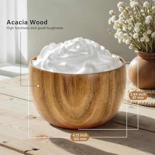 4-in-1 Men’s Shaving Brush Kit with Badger Hair, Wood Bowl & Stand – Includes Soap