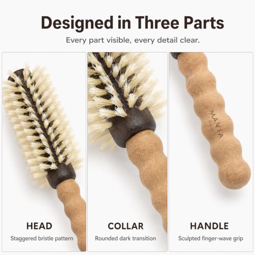 Boar Bristle Round Hair Brush for Fine Thin Hair 2.75 Inch Styling