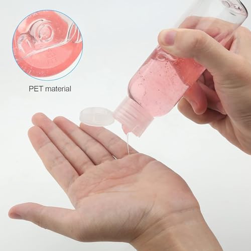 MOUYAT 50 Pack 4oz Clear Plastic Travel Bottles with Flip Cap, Refillable 120ml Containers for Toiletries & Lotion