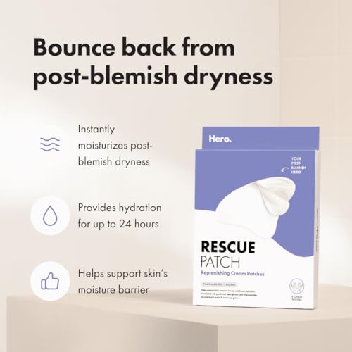 HERO COSMETICS Rescue Patch ? The Moisturizing Cream Patch for Post-Blemish Skin. Provides Instant Moisture and Long-Lasting Hydration. Dermatologist-Tested and Won¡¯t Clog Pores. 6ct (3 pairs)