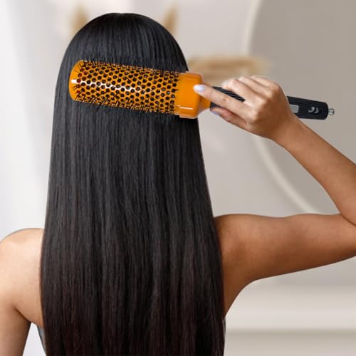 Orange 5pcs Hair Styling Brush Set - Blow Dry & Detangle Round & Boar Bristle