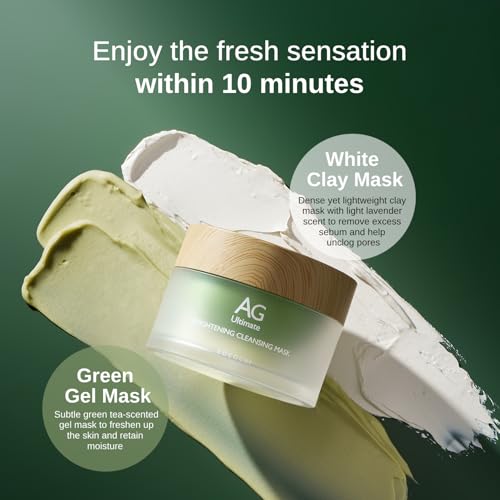 «³«³«Á«³«¹«á COCOCHI AG Ultimate 2in1 Clay and Gel Cream Mask, Clay Mask for Face, Rejuvenating Green Tea Mask, Japanese Hydrating Face Mask Skincare with Swappable Container