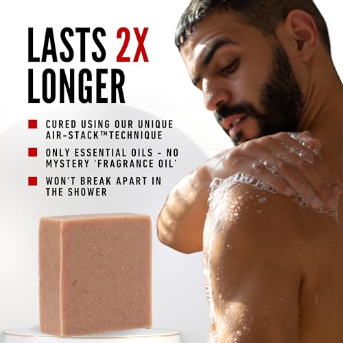 The Black Stuff All Natural Bar Soap for Men Handmade Cold Process Soaps with Organic Ingredients and Essential Oils - Mens Soap for Daily Use, Black Stout Body Soap