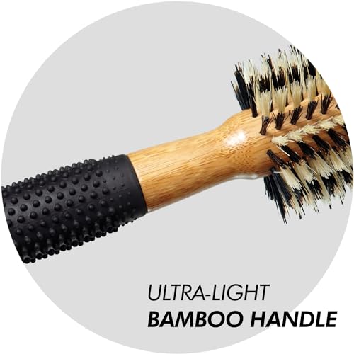 Sam Villa Signature Series Small Round Bristle Hair Brush - 2.75" Bamboo & Tourmaline