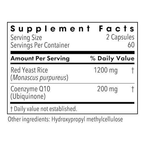 Red Yeast Rice with CoQ10 - Heart Support, 120 Capsules