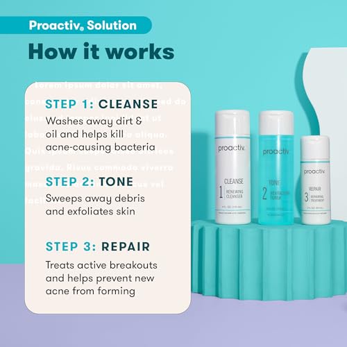 Proactiv 3-Step Acne Treatment Kit with Pimple Patches, 60-Day Face & Body Care System